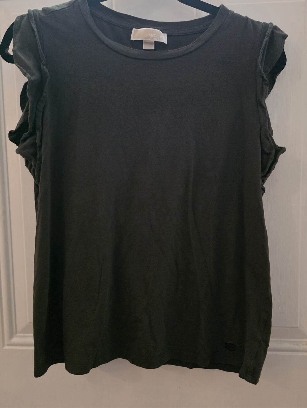 Michael Kors Olive Ruffle Sleeve Tank Top